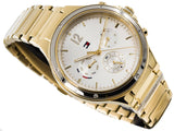 Buy Shop Tommy Hilfiger Eve Chronograph Quartz White Dial Gold Steel Strap Watch For Women - 1782278 USA Online