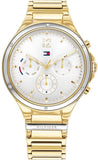 Buy Shop Tommy Hilfiger Eve Chronograph Quartz White Dial Gold Steel Strap Watch For Women - 1782278 USA Online