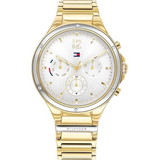 Buy Shop Tommy Hilfiger Eve Chronograph Quartz White Dial Gold Steel Strap Watch For Women - 1782278 USA Online