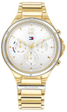 Buy Shop Tommy Hilfiger Eve Chronograph Quartz White Dial Gold Steel Strap Watch For Women - 1782278 USA Online