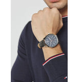 Buy Shop Tommy Hilfiger Gavin Blue Dial Blue Leather Strap Watch for Men - 1791468 USA Online