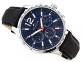 Buy Shop Tommy Hilfiger Gavin Blue Dial Blue Leather Strap Watch for Men - 1791468 USA Online