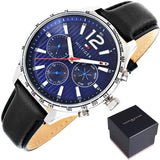 Buy Shop Tommy Hilfiger Gavin Blue Dial Blue Leather Strap Watch for Men - 1791468 USA Online