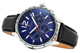 Buy Shop Tommy Hilfiger Gavin Blue Dial Blue Leather Strap Watch for Men - 1791468 USA Online