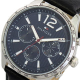 Buy Shop Tommy Hilfiger Gavin Blue Dial Blue Leather Strap Watch for Men - 1791468 USA Online