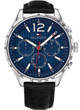 Buy Shop Tommy Hilfiger Gavin Blue Dial Blue Leather Strap Watch for Men - 1791468 USA Online