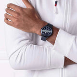 Buy Shop Tommy Hilfiger Gavin Chronograph Blue Dial Blue Mesh Bracelet Watch for Men - 1791471 USA Online