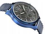 Buy Shop Tommy Hilfiger Gavin Chronograph Blue Dial Blue Mesh Bracelet Watch for Men - 1791471 USA Online