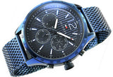 Buy Shop Tommy Hilfiger Gavin Chronograph Blue Dial Blue Mesh Bracelet Watch for Men - 1791471 USA Online