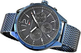 Buy Shop Tommy Hilfiger Gavin Chronograph Blue Dial Blue Mesh Bracelet Watch for Men - 1791471 USA Online
