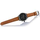 Buy Shop Tommy Hilfiger Gavin Chronograph Quartz Black Dial Brown Leather Strap Watch for Men - 1791470 USA Online
