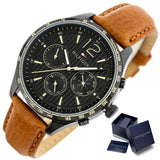 Buy Shop Tommy Hilfiger Gavin Chronograph Quartz Black Dial Brown Leather Strap Watch for Men - 1791470 USA Online