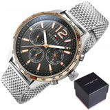 Buy Shop Tommy Hilfiger Gavin Chronograph Quartz Grey Dial Silver Mesh Bracelet Watch for Men - 1791466 USA Online