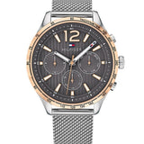 Buy Shop Tommy Hilfiger Gavin Chronograph Quartz Grey Dial Silver Mesh Bracelet Watch for Men - 1791466 USA Online