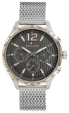Buy Shop Tommy Hilfiger Gavin Chronograph Quartz Grey Dial Silver Mesh Bracelet Watch for Men - 1791466 USA Online