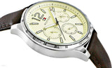 Buy Shop Tommy Hilfiger Gavin Chronograph White Dial Brown Leather Strap Watch for Men - 1791467 USA Online