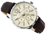 Buy Shop Tommy Hilfiger Gavin Chronograph White Dial Brown Leather Strap Watch for Men - 1791467 USA Online