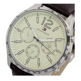 Buy Shop Tommy Hilfiger Gavin Chronograph White Dial Brown Leather Strap Watch for Men - 1791467 USA Online