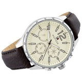 Buy Shop Tommy Hilfiger Gavin Chronograph White Dial Brown Leather Strap Watch for Men - 1791467 USA Online