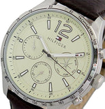Buy Shop Tommy Hilfiger Gavin Chronograph White Dial Brown Leather Strap Watch for Men - 1791467 USA Online