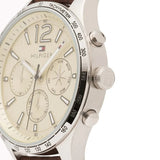 Buy Shop Tommy Hilfiger Gavin Chronograph White Dial Brown Leather Strap Watch for Men - 1791467 USA Online