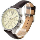 Buy Shop Tommy Hilfiger Gavin Chronograph White Dial Brown Leather Strap Watch for Men - 1791467 USA Online