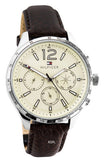 Buy Shop Tommy Hilfiger Gavin Chronograph White Dial Brown Leather Strap Watch for Men - 1791467 USA Online