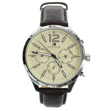 Buy Shop Tommy Hilfiger Gavin Chronograph White Dial Brown Leather Strap Watch for Men - 1791467 USA Online