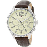 Buy Shop Tommy Hilfiger Gavin Chronograph White Dial Brown Leather Strap Watch for Men - 1791467 USA Online