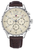 Buy Shop Tommy Hilfiger Gavin Chronograph White Dial Brown Leather Strap Watch for Men - 1791467 USA Online