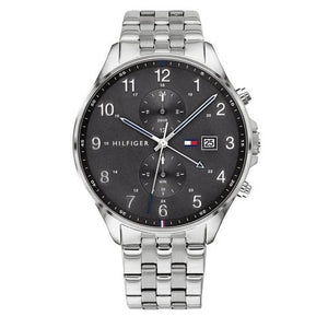 Buy Shop Tommy Hilfiger West Quartz Black Dial Silver Steel Strap Watch For Men - 1791707 USA Online
