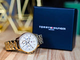 Buy Shop Tommy Hilfiger Harper Chronograph White Dial Gold Steel Strap Watch For Women - 1782223 USA Online