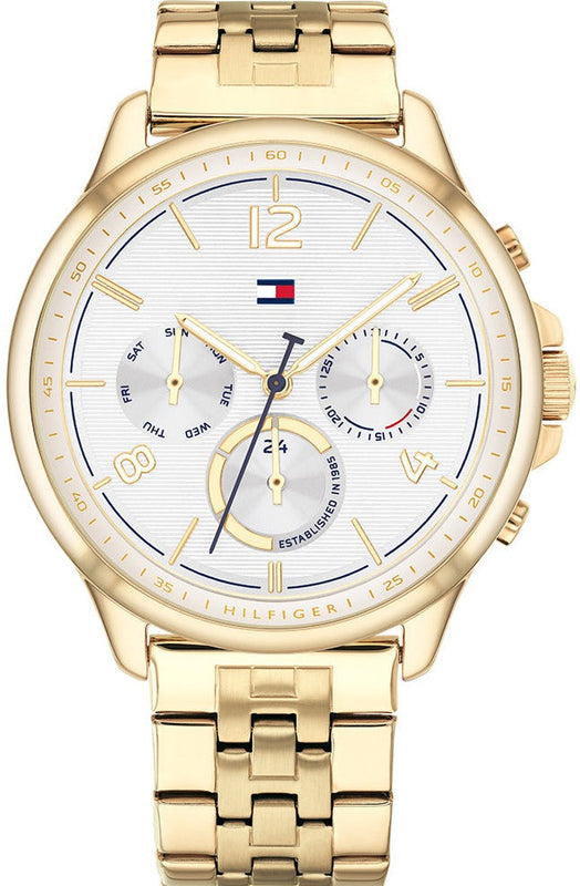 Buy Shop Tommy Hilfiger Harper Chronograph White Dial Gold Steel Strap Watch For Women - 1782223 USA Online