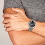 Buy Shop Tommy Hilfiger Harrison Quartz Grey Dial Silver Mesh Bracelet Watch for Men - 1790877 USA Online