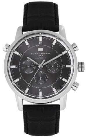 Buy Shop Tommy Hilfiger Harrison Chronograph Black Dial Black Leather Strap Watch for Men - 1790875 USA Online