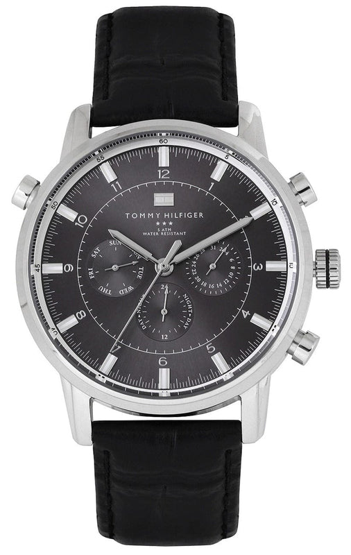 Buy Shop Tommy Hilfiger Harrison Chronograph Black Dial Black Leather Strap Watch for Men - 1790875 USA Online