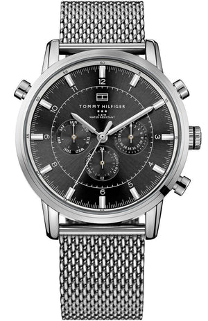 Buy Shop Tommy Hilfiger Harrison Quartz Grey Dial Silver Mesh Bracelet Watch for Men - 1790877 USA Online