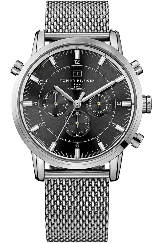 Buy Shop Tommy Hilfiger Harrison Quartz Grey Dial Silver Mesh Bracelet Watch for Men - 1790877 USA Online