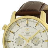 Buy Shop Tommy Hilfiger Harrison White Dial Brown Leather Strap Watch for Men - 1790874 USA Online