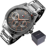 Buy Shop Tommy Hilfiger Haven Chronograph Quartz Grey Dial Grey Steel Strap Watch For Women - 1782196 USA Online