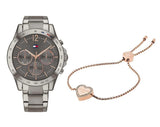 Buy Shop Tommy Hilfiger Haven Chronograph Quartz Grey Dial Grey Steel Strap Watch For Women - 1782196 USA Online