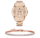 Buy Shop Tommy Hilfiger Haven Chronograph Rose Gold Dial Rose Gold Steel Strap Watch For Women - 1782197 USA Online