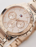 Buy Shop Tommy Hilfiger Haven Chronograph Rose Gold Dial Rose Gold Steel Strap Watch For Women - 1782197 USA Online