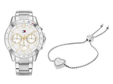 Buy Shop Tommy Hilfiger Haven Multifunction Chronograph White Dial Silver Steel Strap Watch For Women - 1782194 USA Online