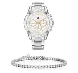 Buy Shop Tommy Hilfiger Haven Multifunction Chronograph White Dial Silver Steel Strap Watch For Women - 1782194 USA Online