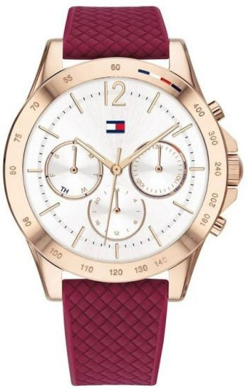 Buy Shop Tommy Hilfiger Haven Quartz White Dial Red Rubber Strap Watch For Women - 1782200 USA Online