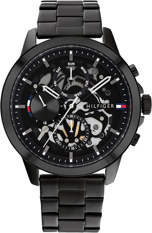Buy Shop Tommy Hilfiger Henry Chronograph Black Dial Black Steel Strap Watch For Men - 1710478 USA Online