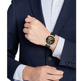 Buy Shop Tommy Hilfiger Henry Chronograph Black Dial Black Leather Strap Watch For Men - 1710474 USA Online