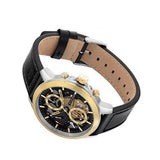 Buy Shop Tommy Hilfiger Henry Chronograph Black Dial Black Leather Strap Watch For Men - 1710474 USA Online