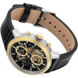 Buy Shop Tommy Hilfiger Henry Chronograph Black Dial Black Leather Strap Watch For Men - 1710474 USA Online